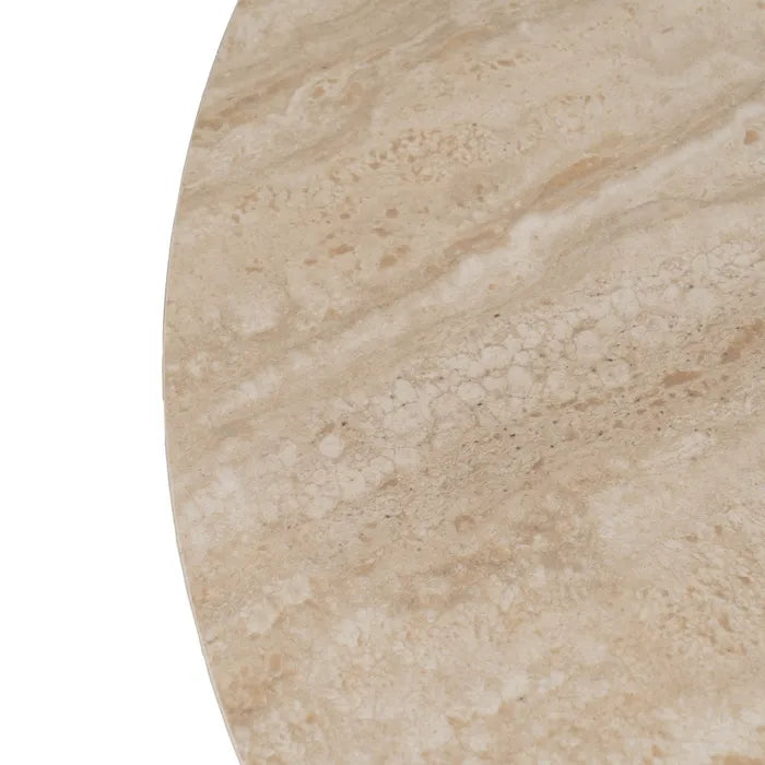 AROUCA - Mesa de centro beige estilo piedra en madera MDF 120 x 60 x 46 cm