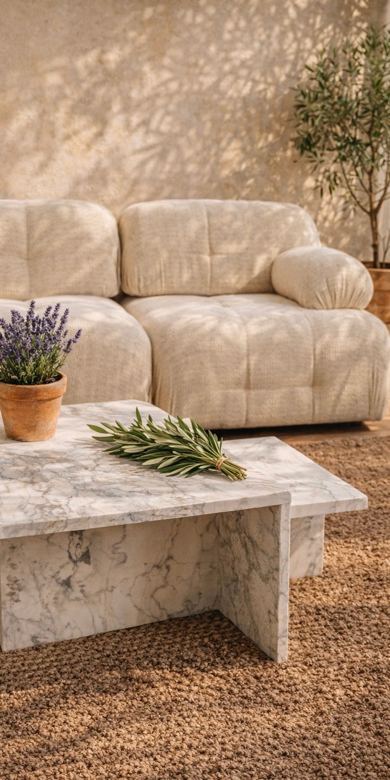 MARM - Mesa de centro efecto mármol