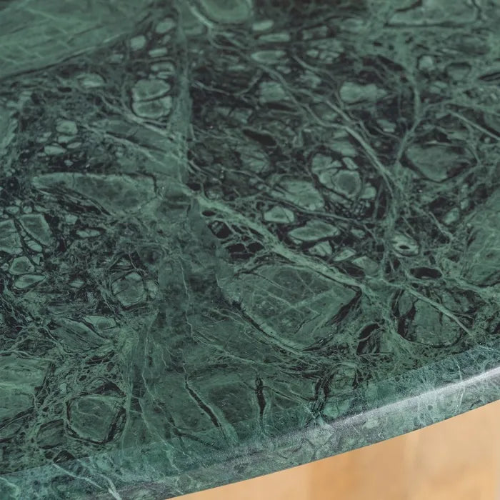 FALCES - Mesa de comedor natural verde madera mármol 115 x 115 x 76 cm