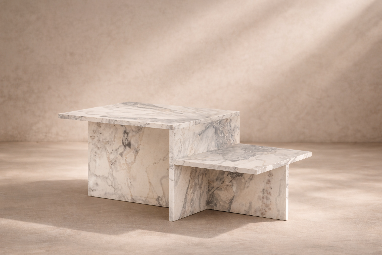 MARM - Mesa de centro efecto mármol
