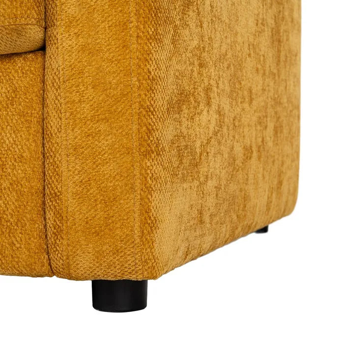 MARTOS - Sofá cama de terciopelo mostaza de 3 plazas, 194 cm