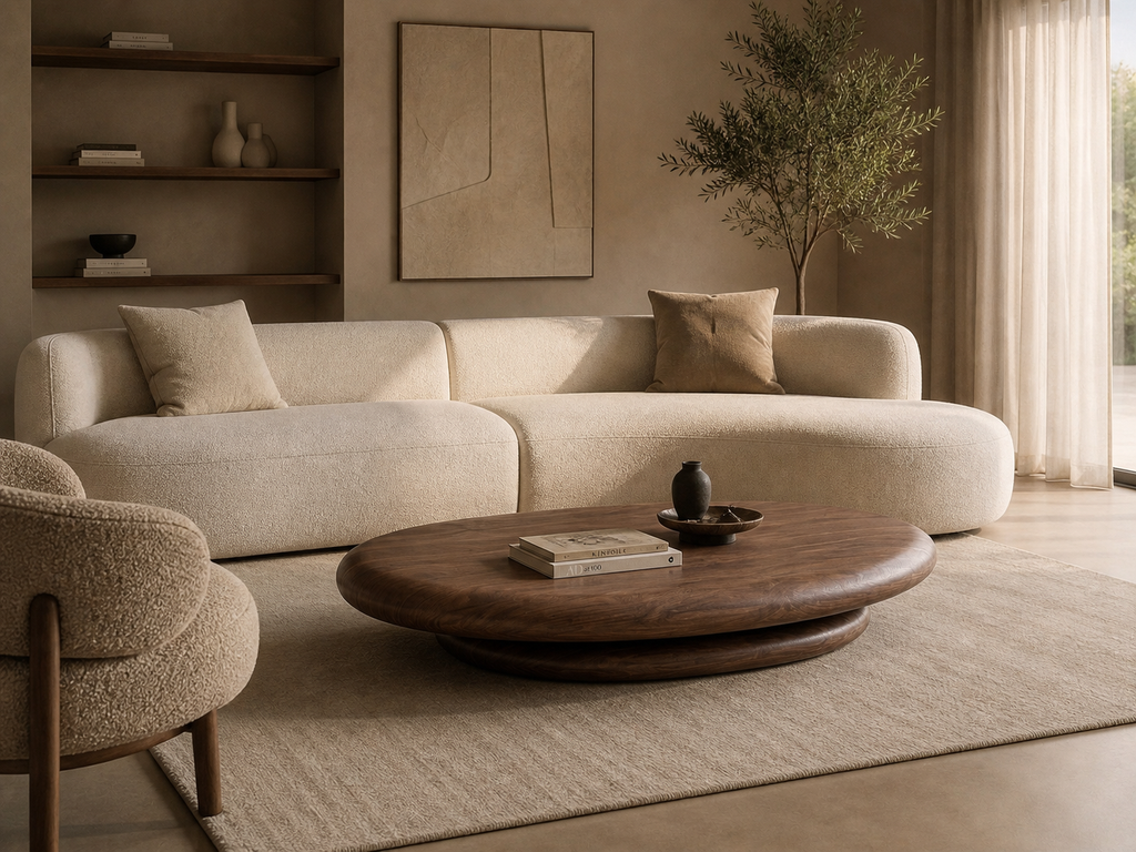 RONCAL - Table basse en bois de noyer 130 cm