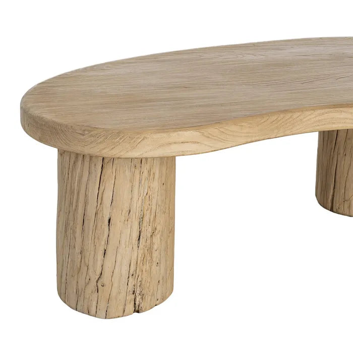 BESSE - Mesa de centro de madera de olmo para salón 127 x 69 x 38 cm