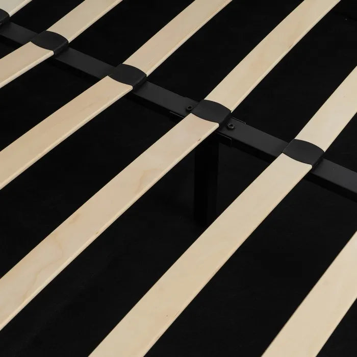 ALDEHUELA - Cama tapizada gris para colchón de 150 cm