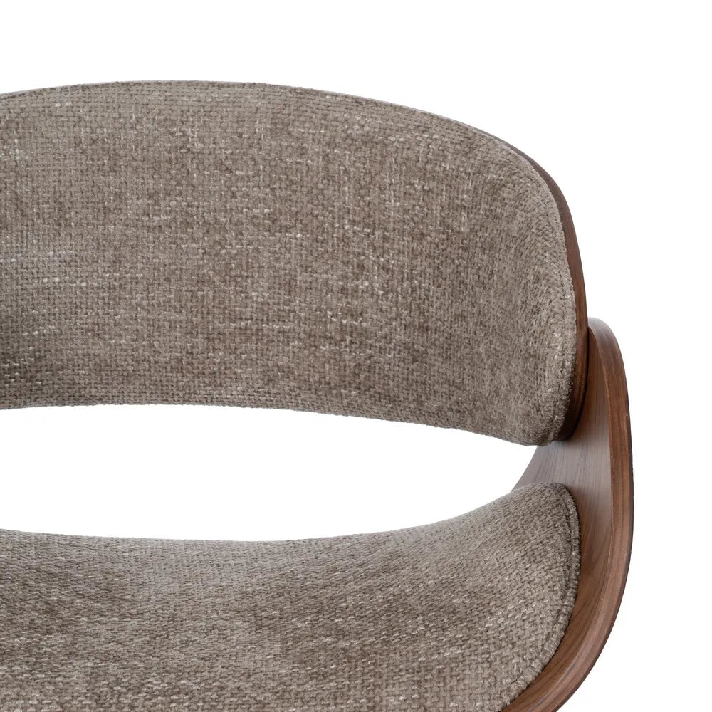 LOULÉ - Silla de oficina con ruedas beige y madera 59 × 64 × 88 cm