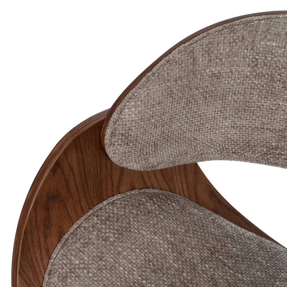 LOULÉ - Silla de oficina con ruedas beige y madera 59 × 64 × 88 cm