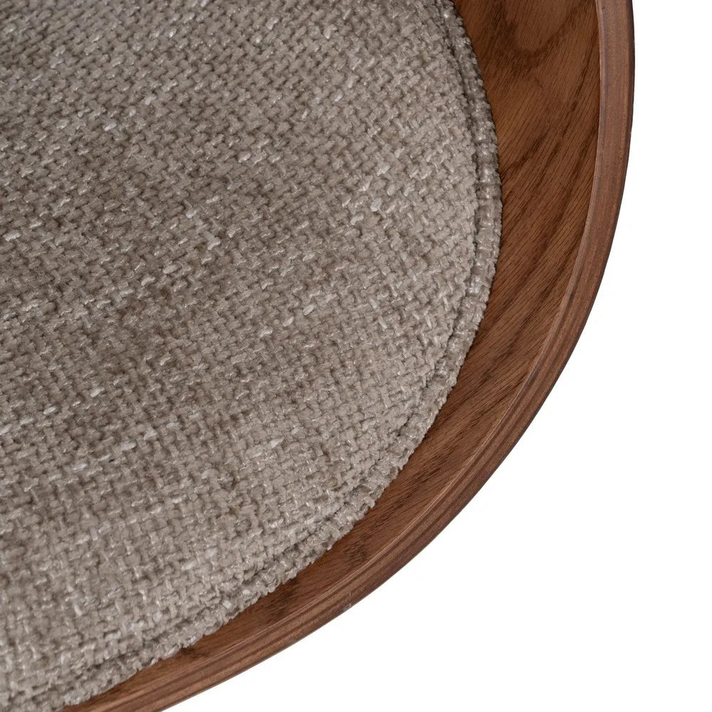 LOULÉ - Silla de oficina con ruedas beige y madera 59 × 64 × 88 cm