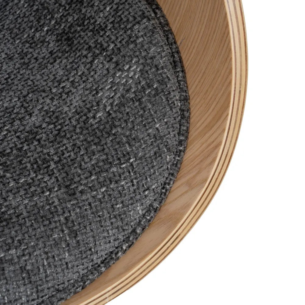 NOLI - Silla de oficina con ruedas gris y madera 59 × 64 × 88 cm