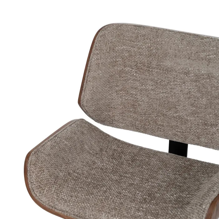 ALTEA - Silla de oficina con ruedas beige y madera 54 × 61 × 88 cm