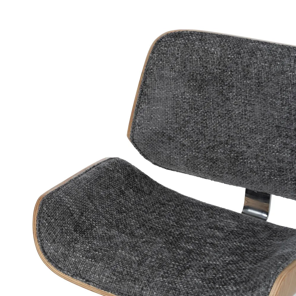 BANYULS - Silla de oficina con ruedas gris y madera 54 × 61 × 88 cm