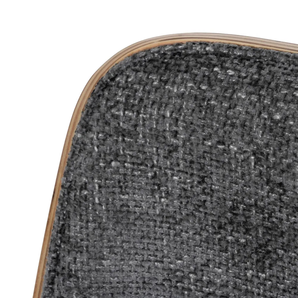 BANYULS - Silla de oficina con ruedas gris y madera 54 × 61 × 88 cm
