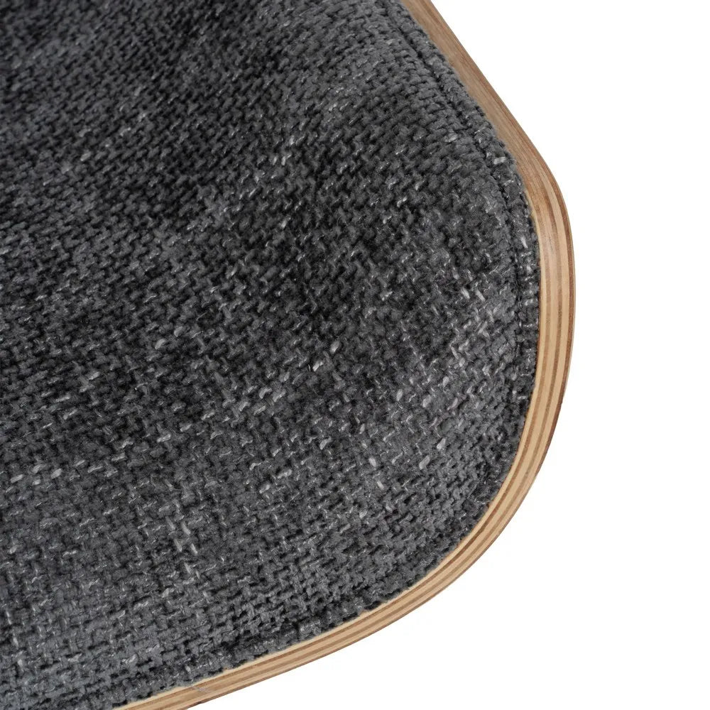 BANYULS - Silla de oficina con ruedas gris y madera 54 × 61 × 88 cm