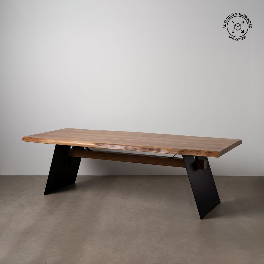 FOURCES - Mesa de comedor madera metal salón 260 x 100 x 77 cm