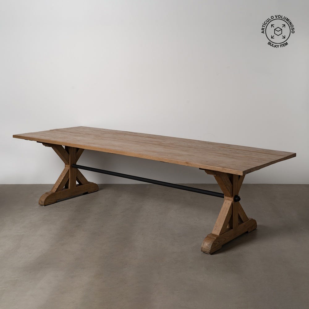 ALINS - Mesa de comedor de madera de roble para salón 300 x 98 x 76 cm