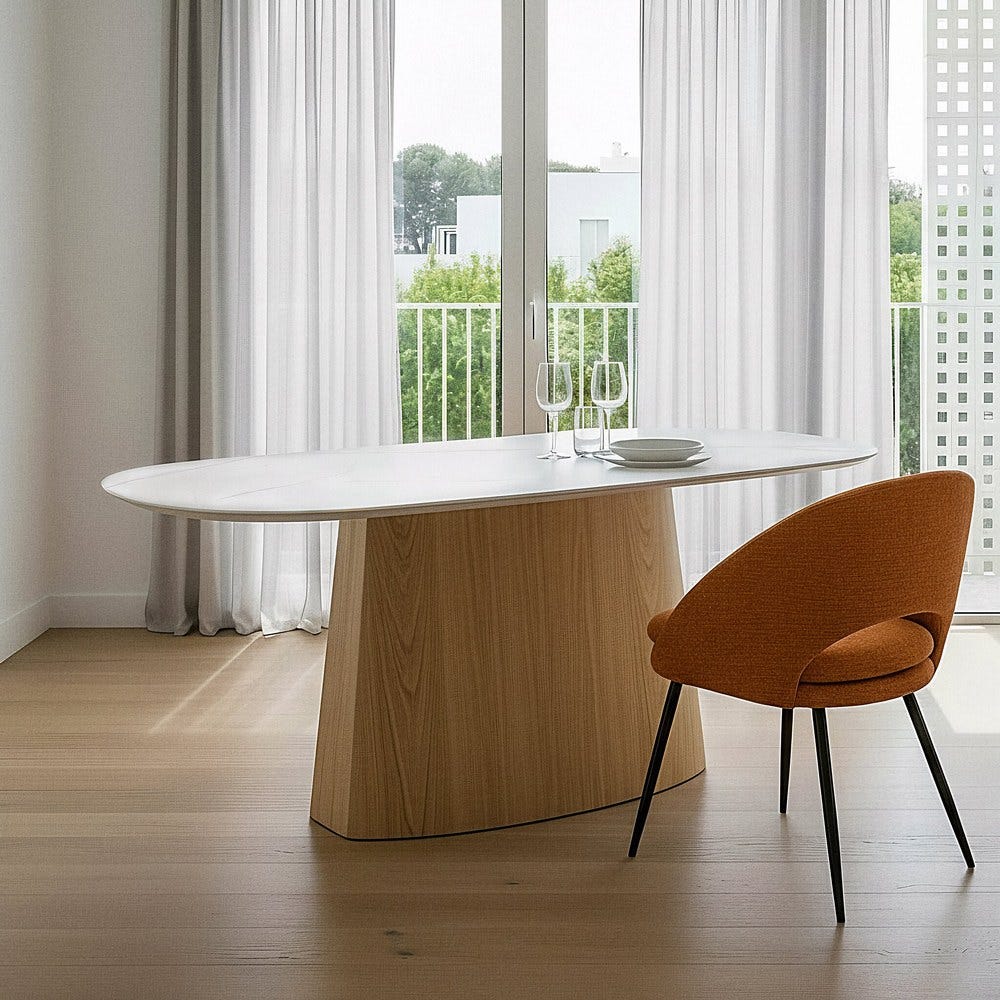 TAVERT - Mesa de comedor blanco natural 180 x 90 x 75 cm