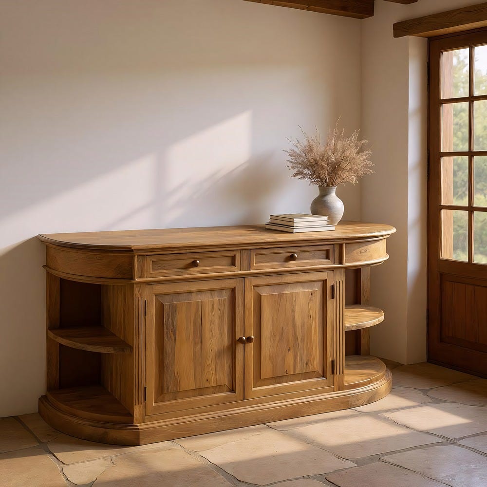YVOIRE - Aparador de madera de mango natural de 189 cm