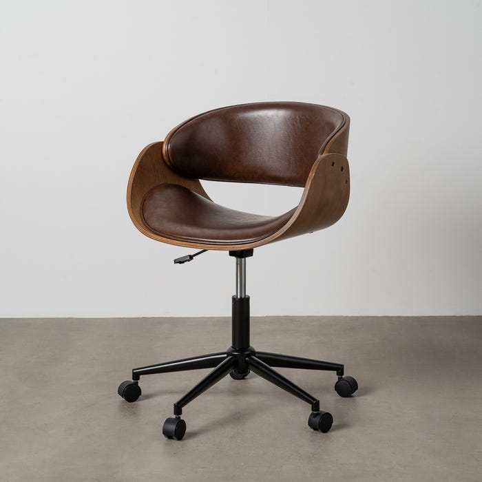 Chaise de bureau à roulettes marron 59 × 64 × 88 cm