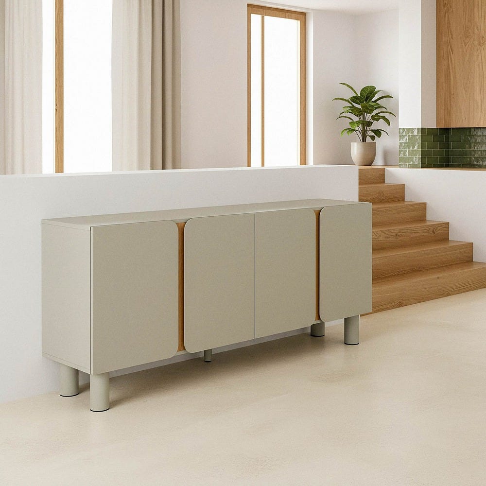 MELFI - Aparador color topo de madera MDF 180 cm