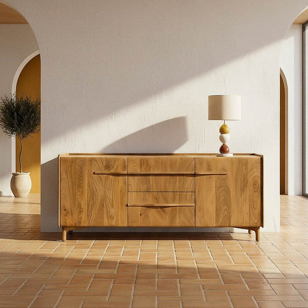 INAZARES – Aparador de madera de mango natural de 160 cm