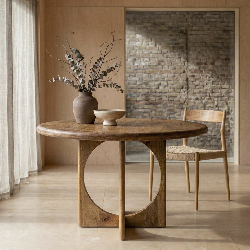 VIEGO - Table à manger miel bois de manguier 125 x 125 x 76 cm