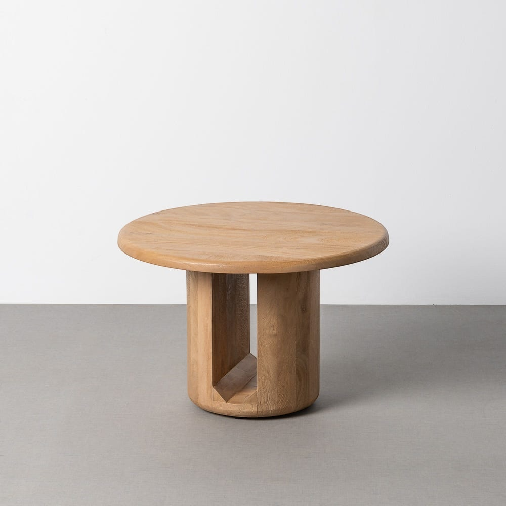 MOLINES - Mesa de centro madera de mango natural 60 x 60 x 40 cm
