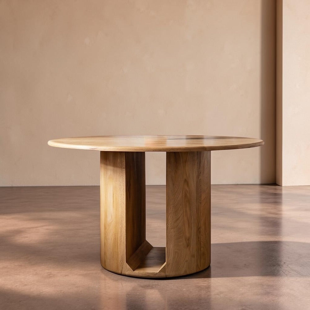 TERENA - Mesa de comedor madera de mango natural 130 x 130 x 76 cm