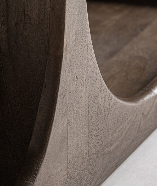 SECEDA - Estantería de madera de mango marrón con diseño orgánico 90 cm