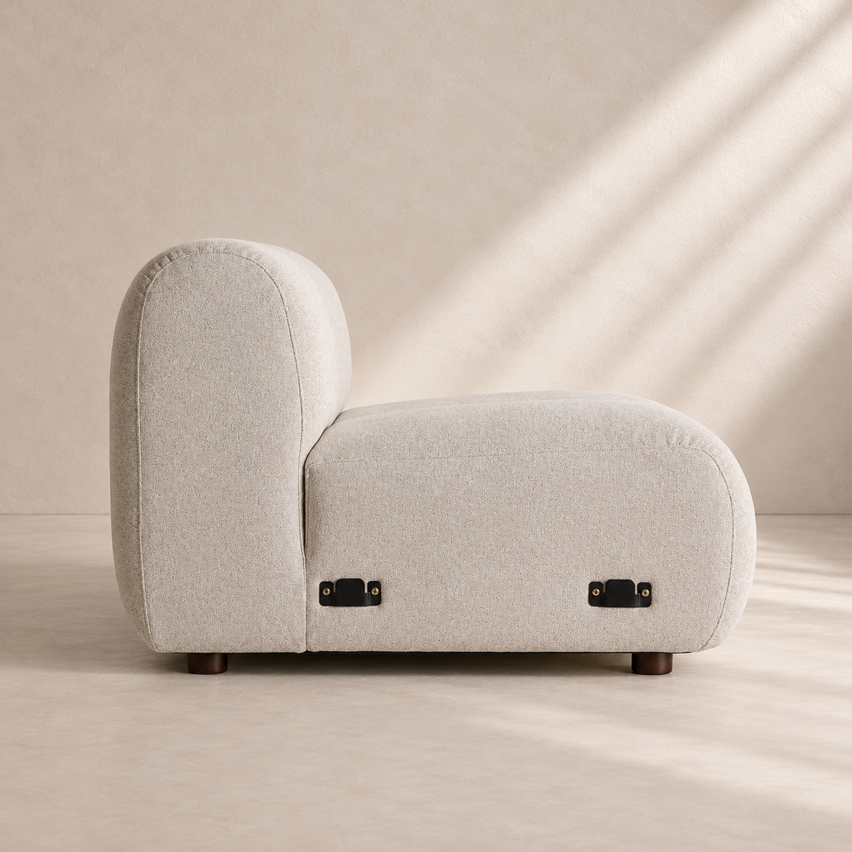 LAYOS - Module central de canapé modulable en tissu gris