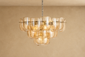 BAEZA - Lustre en verre champagne et fer 75 cm