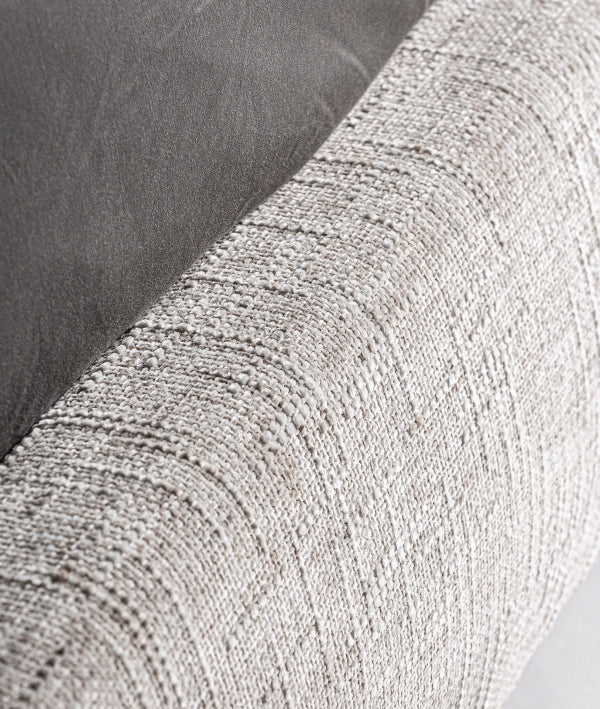 RUESTA - Cama tapizada gris texturizado 187 x 231 cm