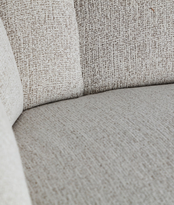 AISA - Canapé d’angle design 3 places en tissu bouclé blanc