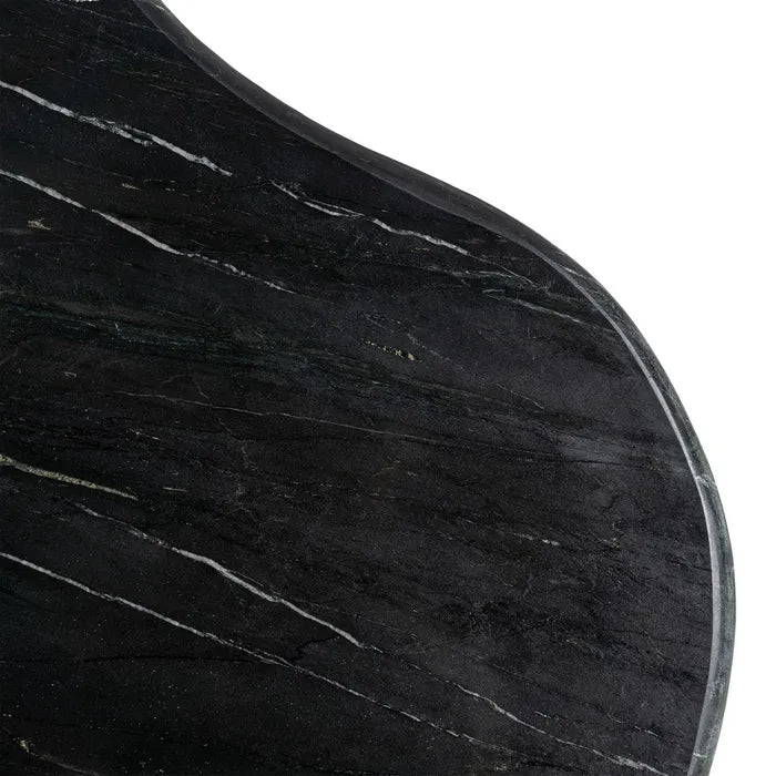 SERTA - Mesa de centro negro-marrón mármol/madera 135 x 80 x 37 cm