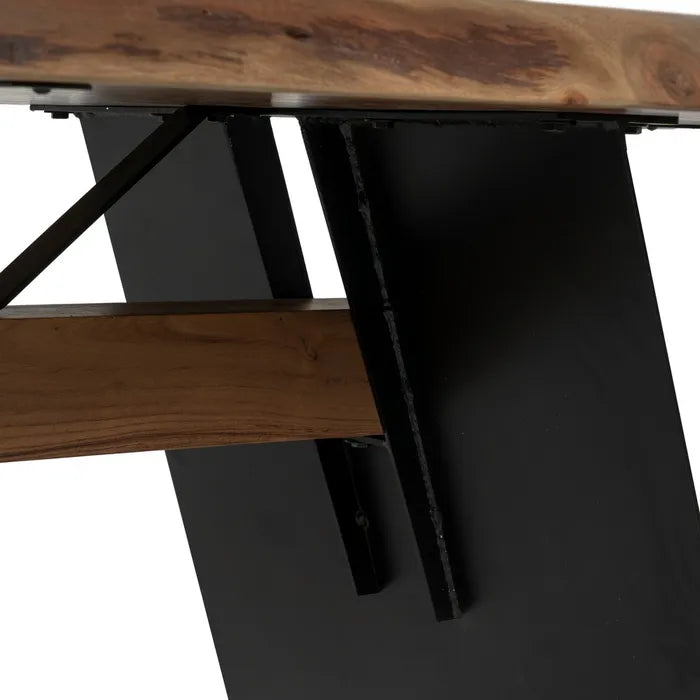 FOURCES - Mesa de comedor madera metal salón 260 x 100 x 77 cm