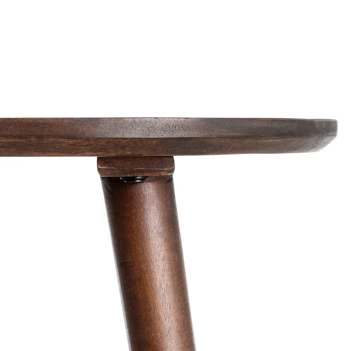 ARCAS - Mesa de comedor de madera de mango marrón oscuro 145 cm