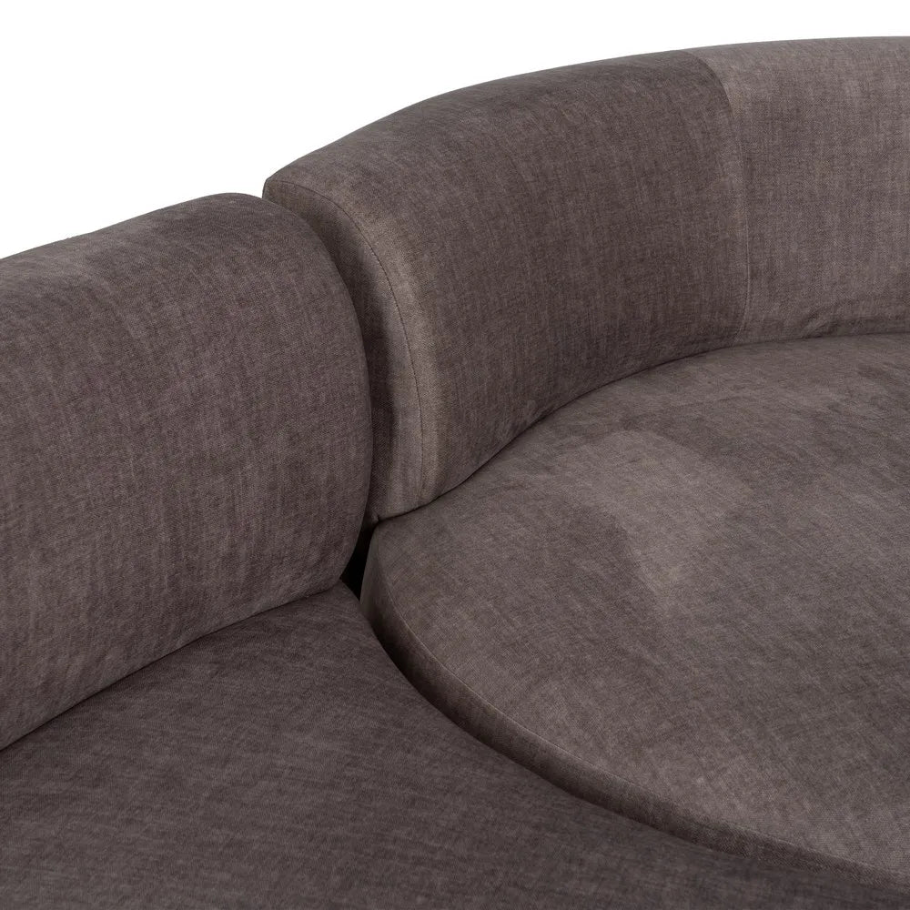 LUINA - Sofá curvo de 3 piezas gris 405 cm – Diseño contemporáneo