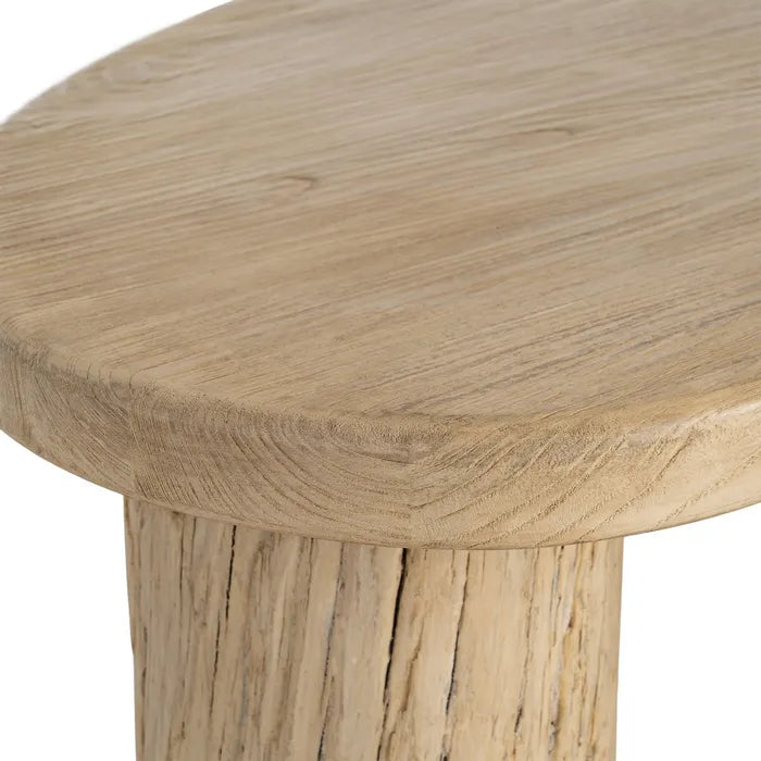 BESSE - Mesa de centro de madera de olmo para salón 127 x 69 x 38 cm