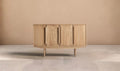 SAVEN - Aparador de madera de mindi marrón 130 cm
