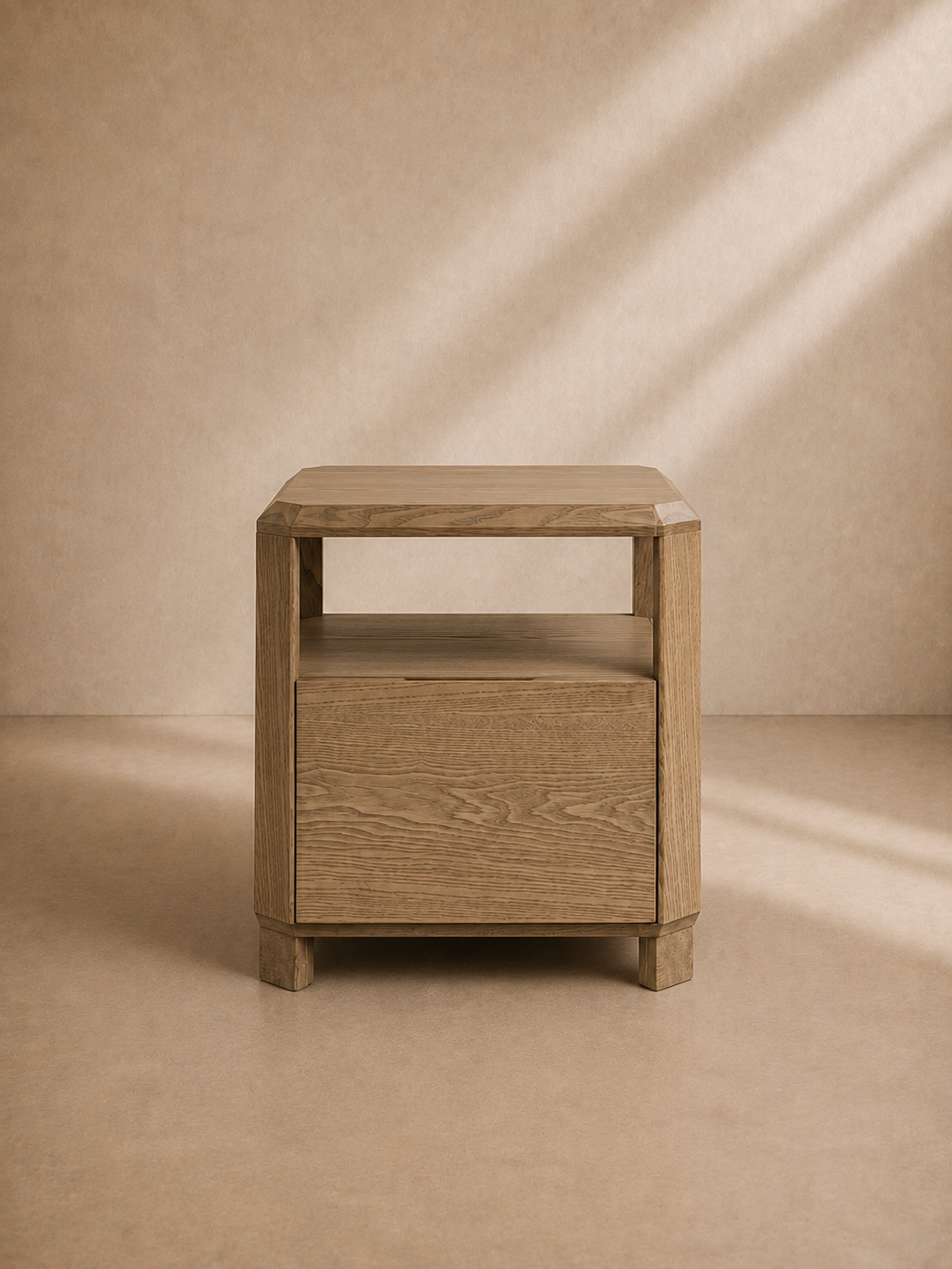 SESA - Mesilla de noche chapada en fresno lavado con cajón 45 × 45 × 50 cm