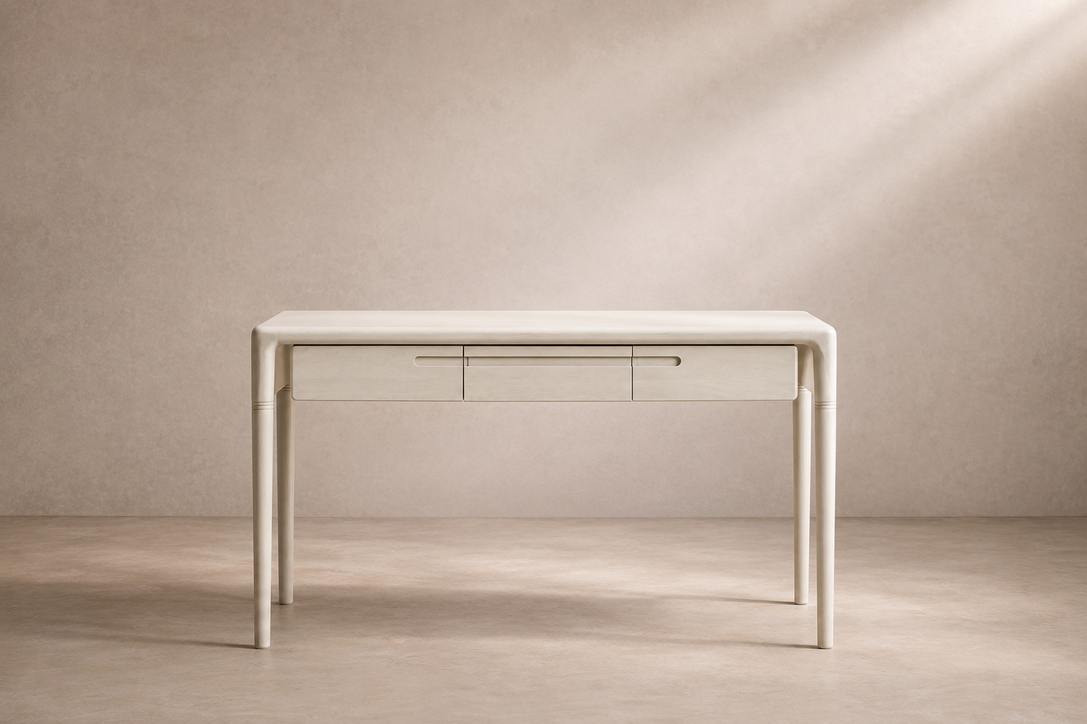 MONDA - Bureau design en bois de manguier blanc 120 × 60 cm