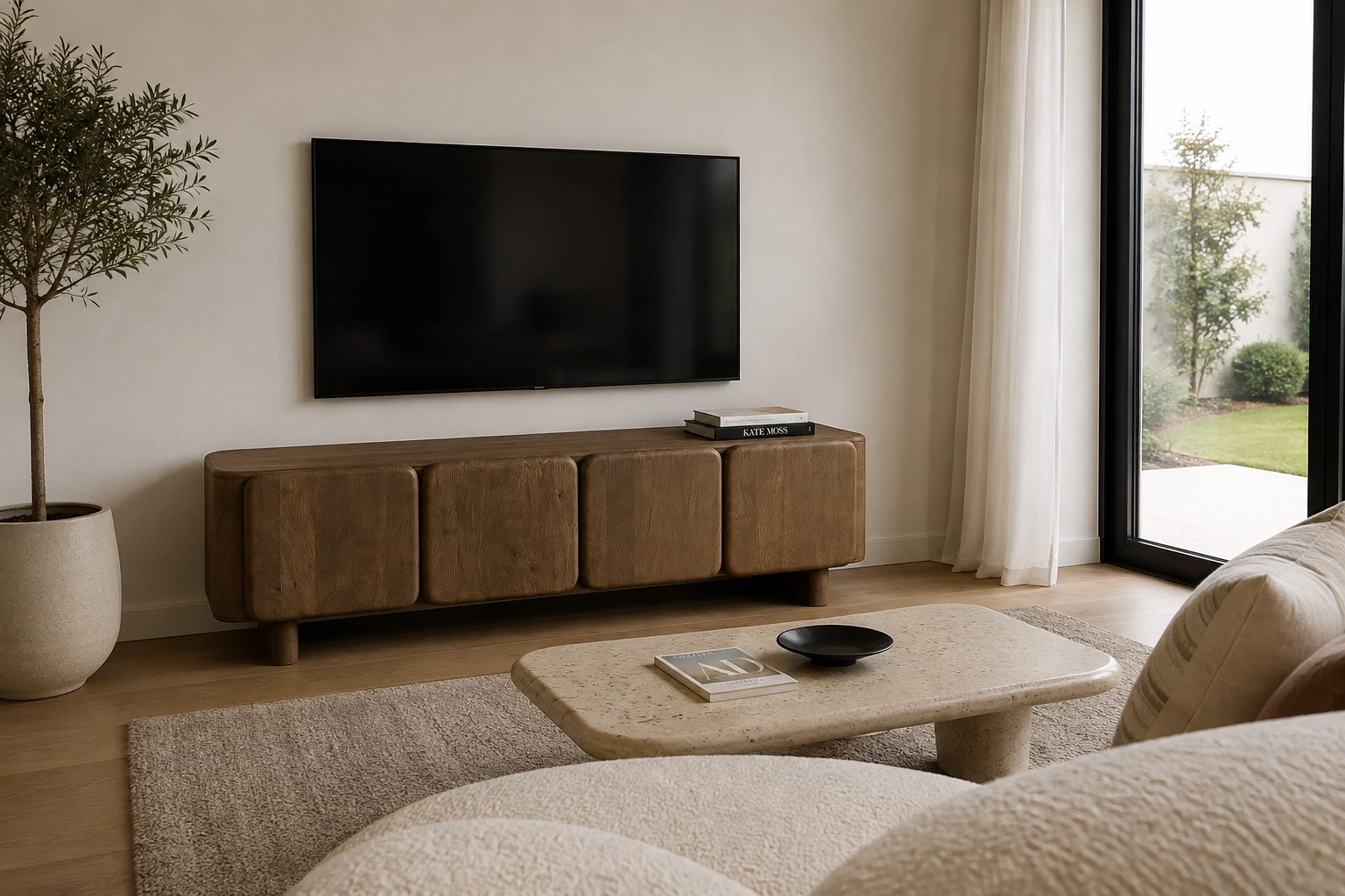 LOIS - Mueble TV de madera de mango 175 cm – 4 puertas