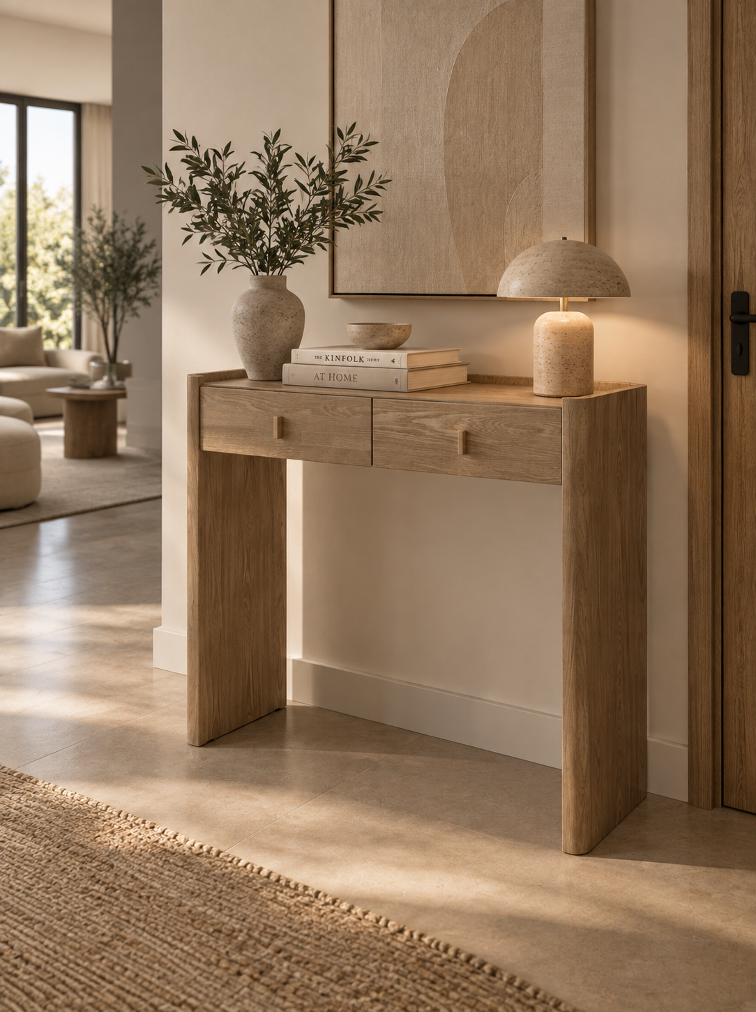 ASCAO - Console en frêne naturel 80 cm