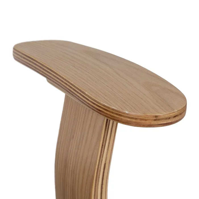 IRURA - Silla de oficina con ruedas en tela y madera color gris natural 60 × 60 × 89 cm