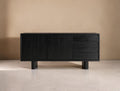 CASTRIL - Aparador 180 cm preto em madeira de mindi
