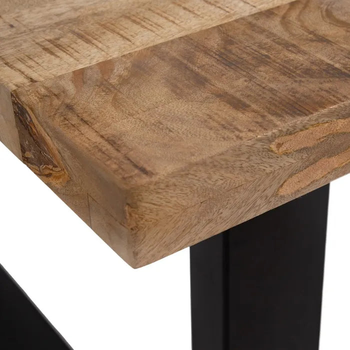 ARTA - Mesa de comedor natural negro 180 x 90 x 76 cm
