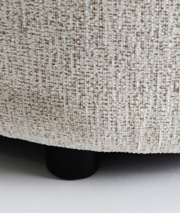 AISA - Canapé d’angle design 3 places en tissu bouclé blanc
