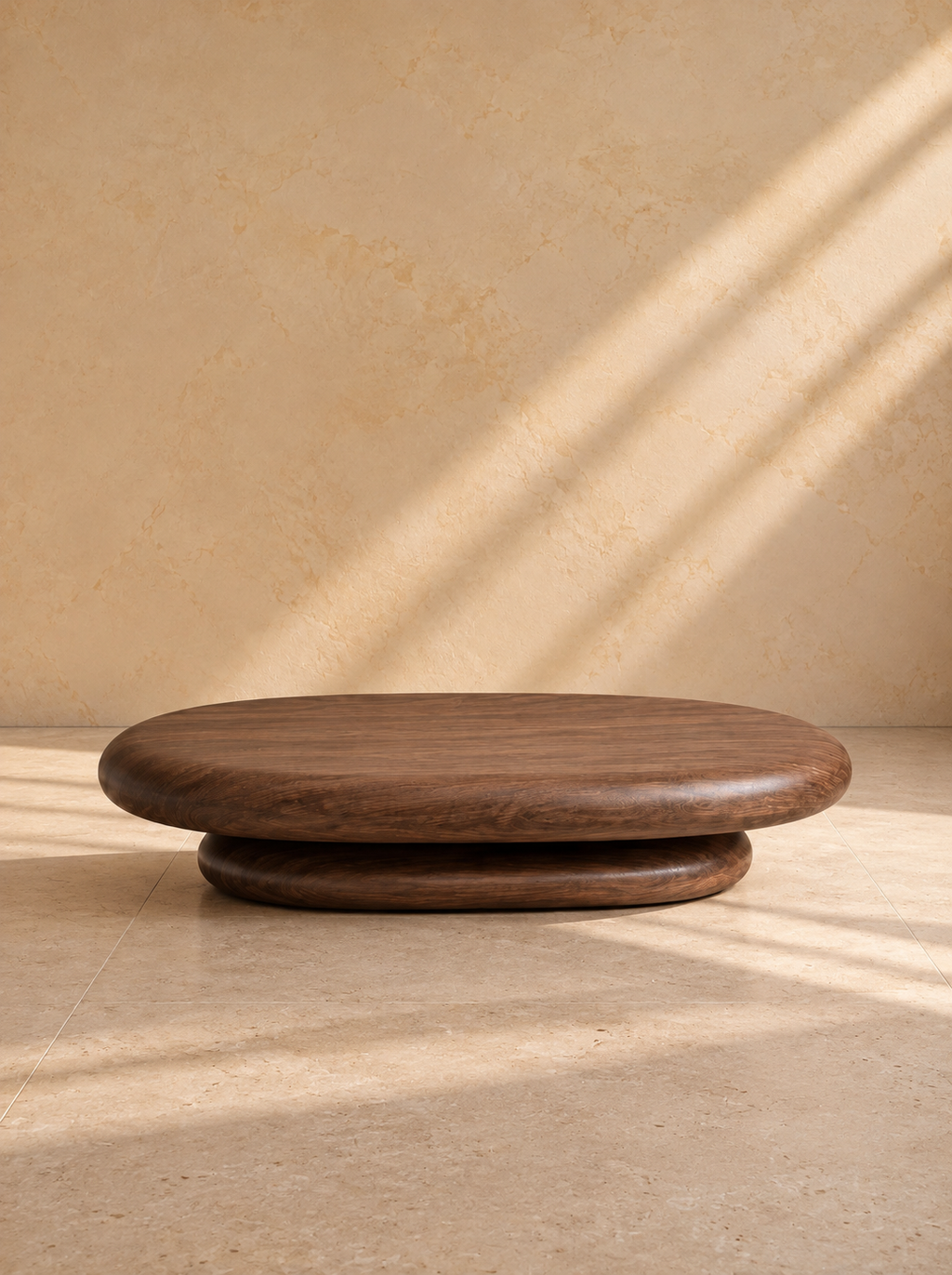 RONCAL - Mesa de centro de madera de nogal de 130 cm