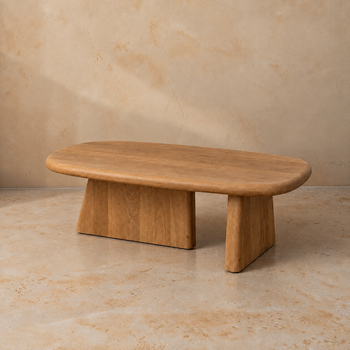 DAIMIEL - Mesa de centro de madera de acacia natural 120 x 60 cm