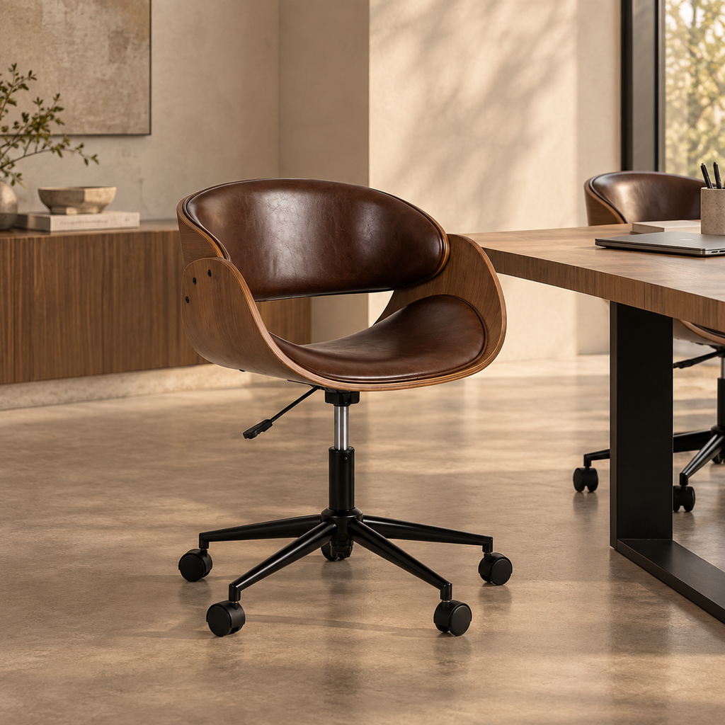 PROCIDA - Silla de oficina con ruedas marrón 59 × 64 × 88 cm
