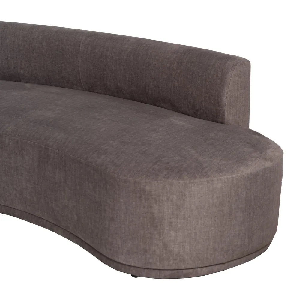 LUINA - Sofá curvo de 3 piezas gris 405 cm – Diseño contemporáneo