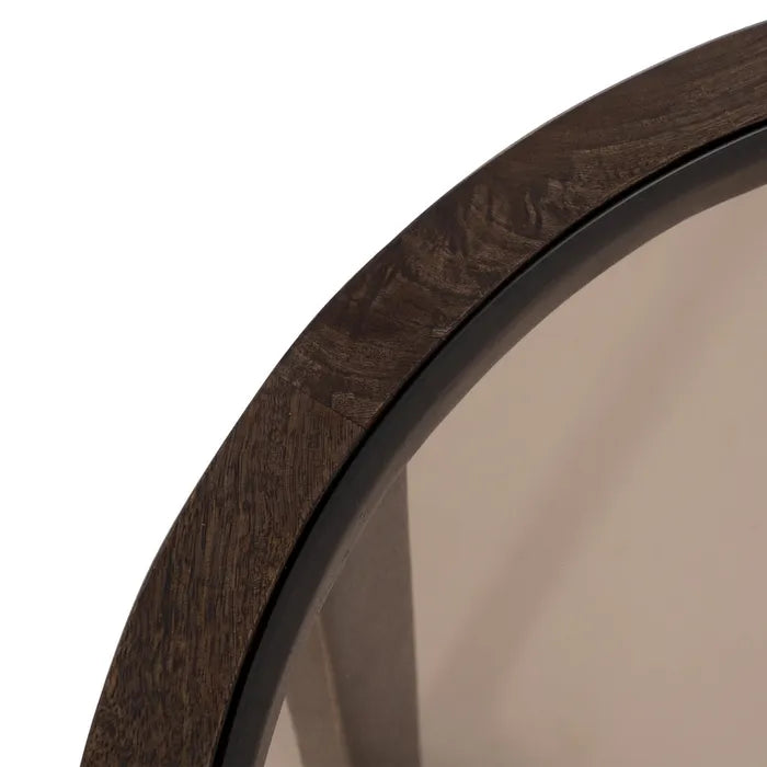 SAORGE - Mesa de centro de madera de mango para salón 60 x 60 x 48 cm